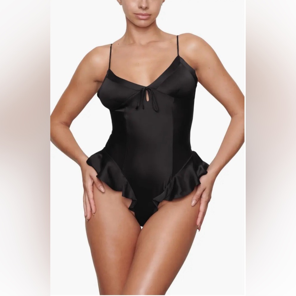 Skims Stretch Silk Teddy.